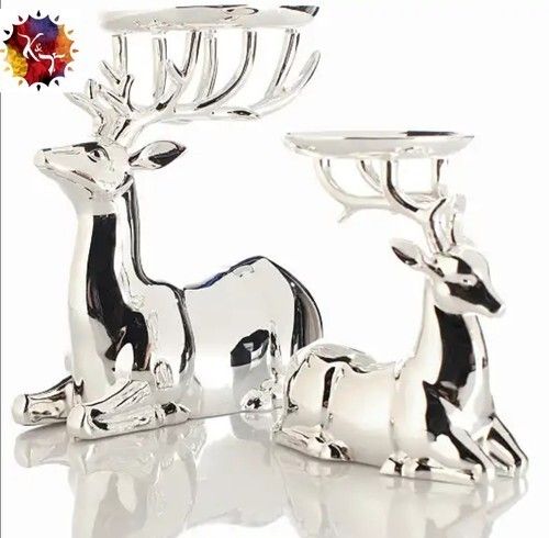 K&T Decorative Reindeer Candle Holders, For Decoration, Size/Dimension: 12 Inches To 48 Inches