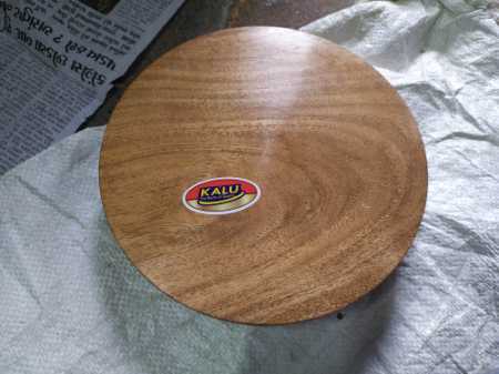 Natural Polish Brown Hard Wood Bread Chakla With 9 Inch Bread Size