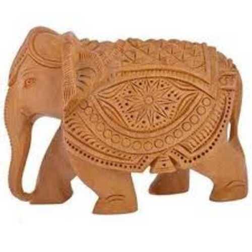 100-150 Gm Wooden Carved Elephant For Decoration