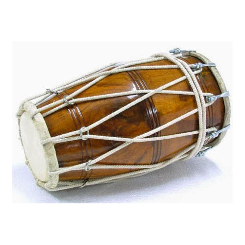 Lightweight and Portable Non-Electric Round Brown Dholak Musical Instrument