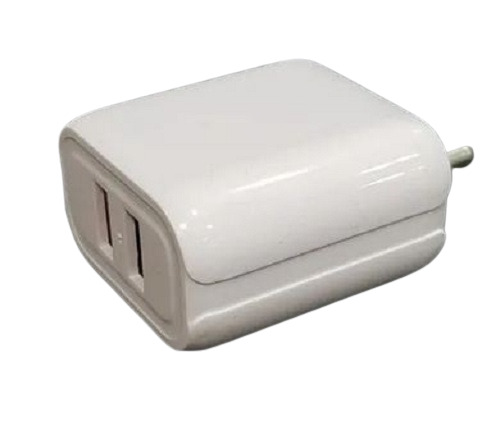 100-240 V इनपुट और 5V- 2.4A आउटपुट वोल्टेज 2.4 Amp ट्रैवल मोबाइल चार्जर 2 USB स्लॉट के साथ