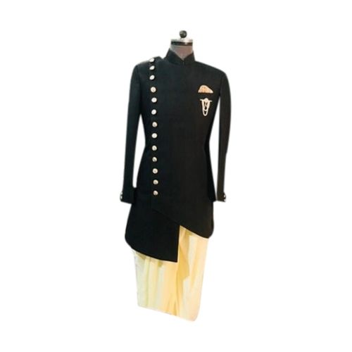 Fancy Black Indo Western Sherwani