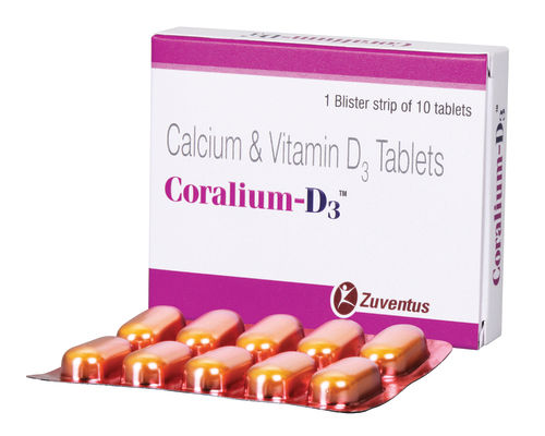 Coralium-D3 Calcium And Vitamin D3 Tablet, 1x10 Blister