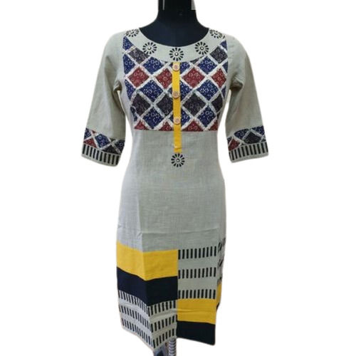 Fancy Ladies Straight Cotton Kurti