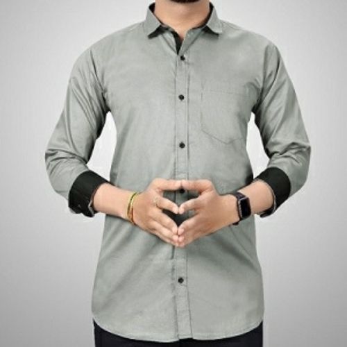 Mens Full Sleeves Casual Wear Plain Cotton Shirt