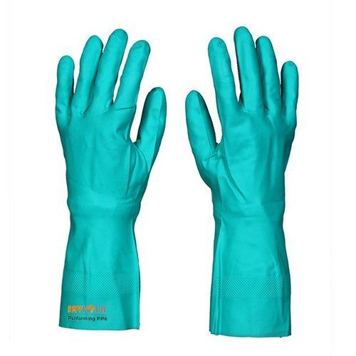 Nylon Nitrile Green Chemical Hand Gloves