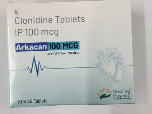 Arkacan क्लोनिडीन 100 Mcg हाइपरटेंशन टैबलेट, 10x30 ब्लिस्टर पैक