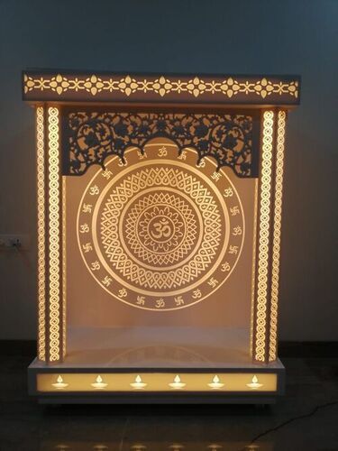 Decorative Outdoor Corian, MOP And Acrylic Wall Mount Pooja Mandir For Home, Office