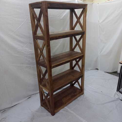 Handcrafted Interior Spacious Vertical 4 Tier Wooden Bookshelves For Study Room