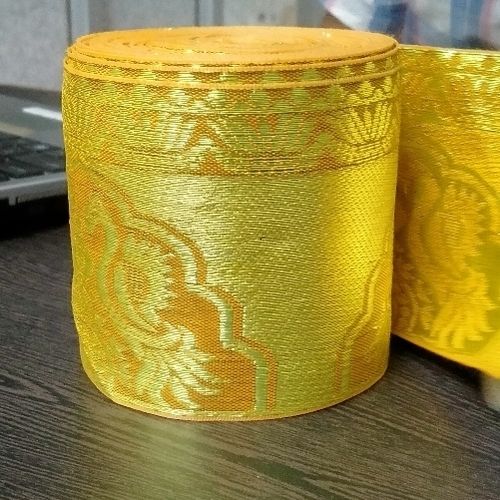 Machine Washable 3 Inch Golden Yellow Fancy Lace For Garment