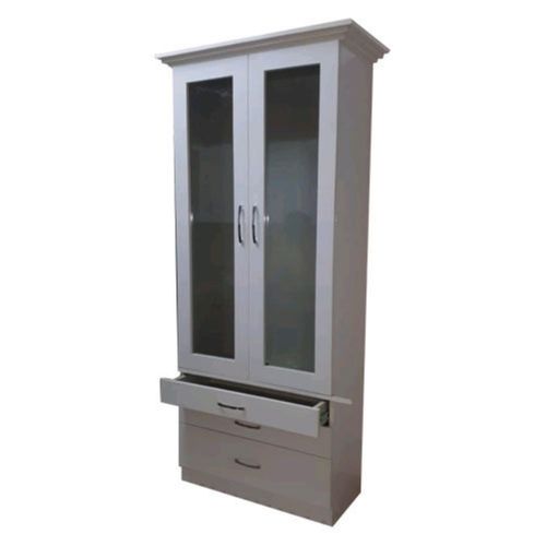 White Wooden Glass Wardrobe