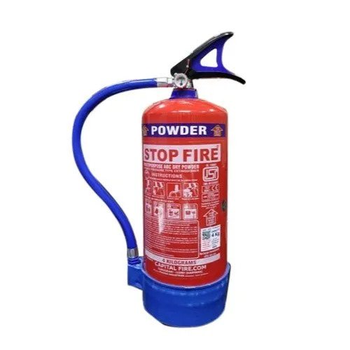 Reliable Nature Mild Steel ABC Dry Powder Fire Extinguisher - 4 Kg Capacity, Low Maintenance & Longer Life, Ideal for Office and Industrial Use