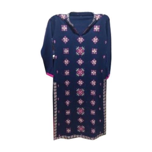 Ladies Casual Wear V Neck Jaipuri Kurti