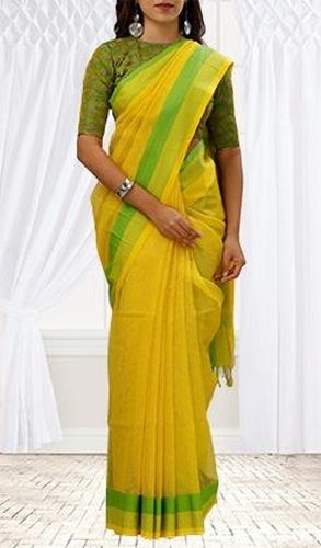 Ladies Plain Lightweight Skin Friendly Breathable Cotton Casual Wear Saree