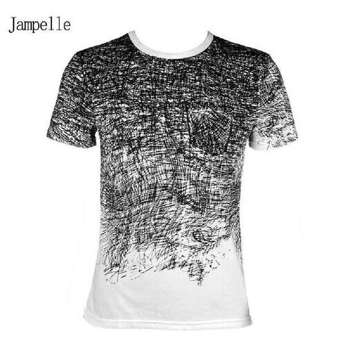 Mens Printed Round Neck Short Sleeve Pure Cotton Casual Wear T-Shirt