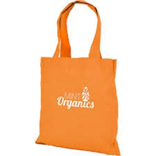 Orange Color Cotton Bags For College And Shopping Uses With High Weight Bearing Strength