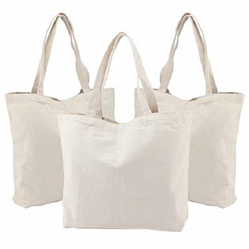 Plain Canvas Grocery Bag With High Weight Bearing Capacity