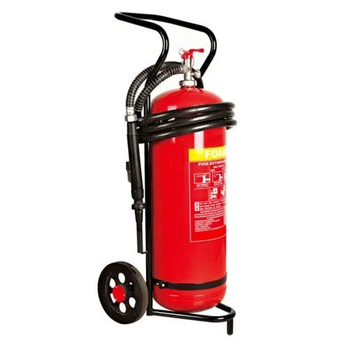 Ruggedly Constructed Trolley Mounted Abc Dry Powder Type Fire Extinguishers