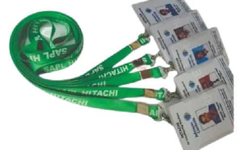 18 mm Size Green Color Satin Digital Printed Id Card Flat Lanyard for School