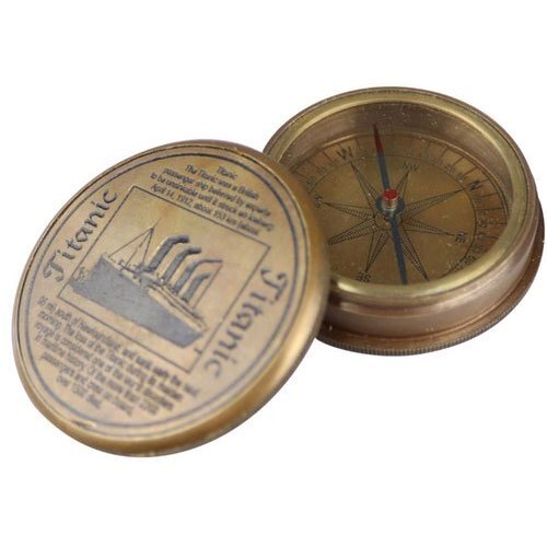 29 Inch Brass Antique Compass - Color: Brown