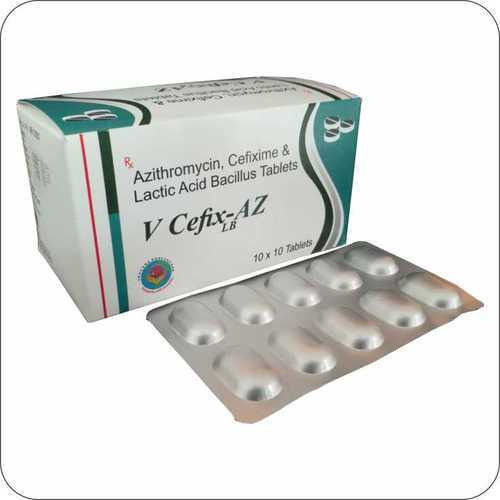 Azithromycin, Cefixime And Lactic Acid Bacillus Antibiotic Tablet, 10x10 Alu Alu