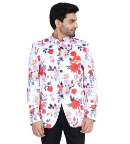 Cotton Multi Color Full Sleeves Floral Printed Regular Fit Casual Wear Men'S Blazers