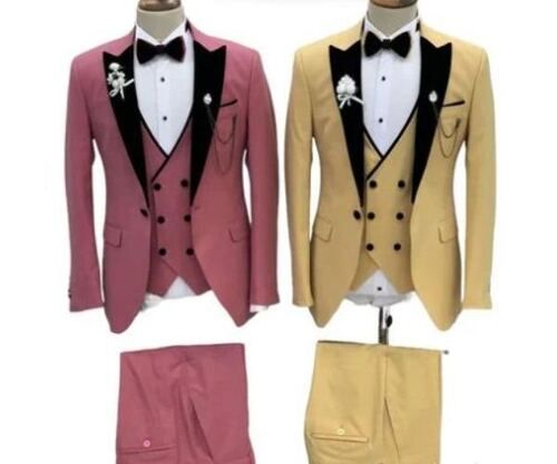 Multi Color Polyester Fabric Full Sleeves Slim Fit Party Wear Men'S Designer Suits 