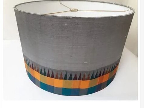 Silk Lamp Shade With Height 13 Inch And Plastic Body Material - Handmade Multi Color Design, Energy Saving Light Source, Electric Power Source