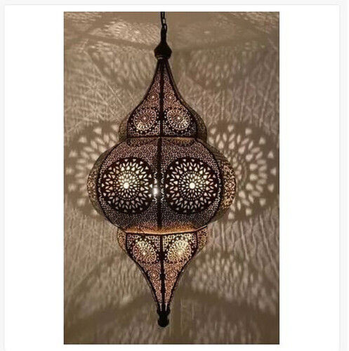 Textured Hanging Lamp With LED Lighting And Metal Body Material, Size 8 Inch