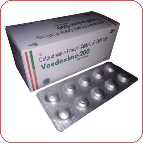 VEEDOXIME-200 Cefpodoxime Proxetil 200 MG Antibiotic Tablet, 10x10 Alu Alu