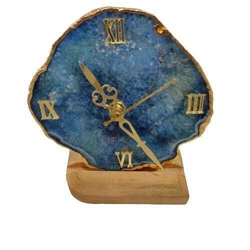 Attractive Designs Fine Finished Table Top Decorative Agate Clock