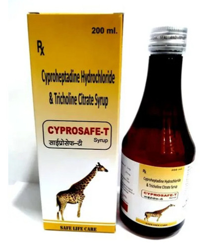 Cyproheptadine And Tricholine Syrup - 200 Ml Bottle Pack | Appetite Stimulant For Adults, Prescription Use, Store In Cool & Dry Place