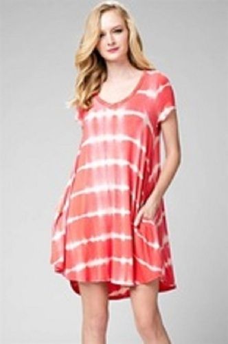 Ladies Printed Short Sleeve Scoop Neck Rayon One Piece Short Tunic