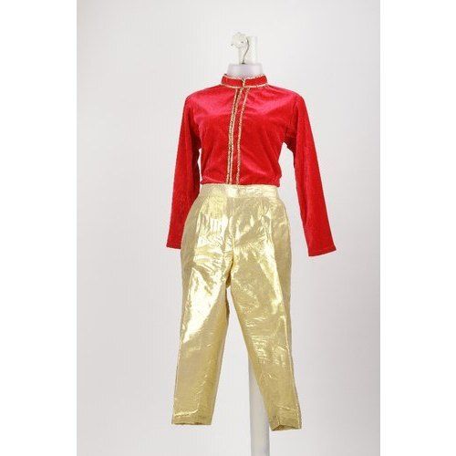 Multi Color Plain Pattern Full Sleeves Shirt And Pant Dance Costumes