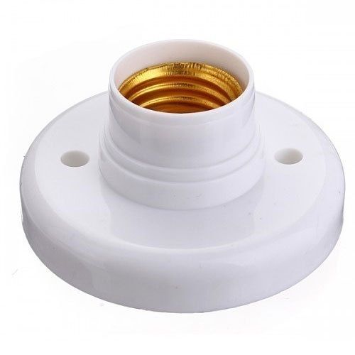 White Round Electrical Plastic Bulb Holder