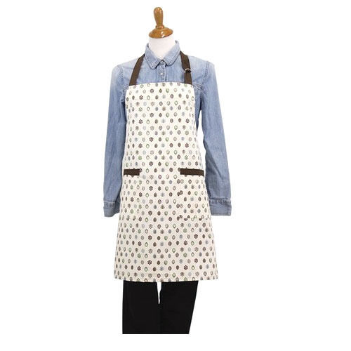 Sleeveless Pure Cotton Material Regular Fit Printed Pattern Apron Uniform