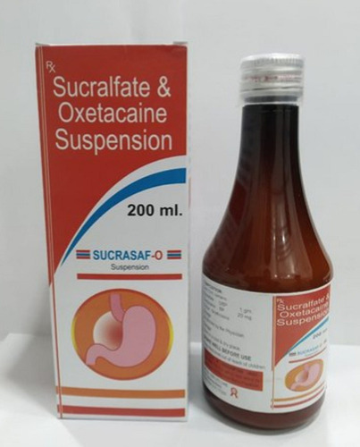 Yellow Sucrasafe-O Sucralfate And Oxetacaine Syrup, 200Ml Bottle Pack