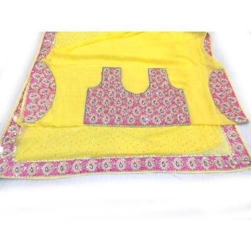 Yellow Ladies Fancy Chiffon Sarees