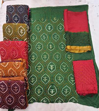 Madhav Bandhani Special Vol 1 Cotton Panjabi Dress Material Design Catalog
