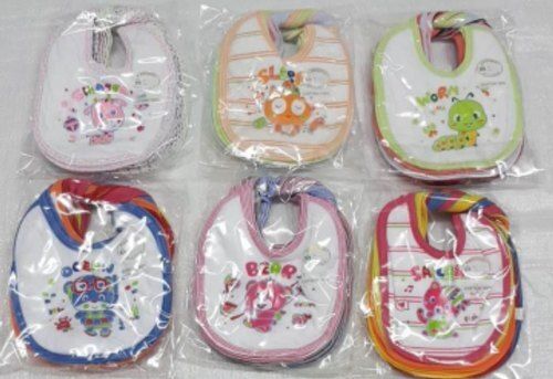 Multi Color Printed Pattern Cotton And Plastic Fabric Bib For Baby Grade: Industrial Grade