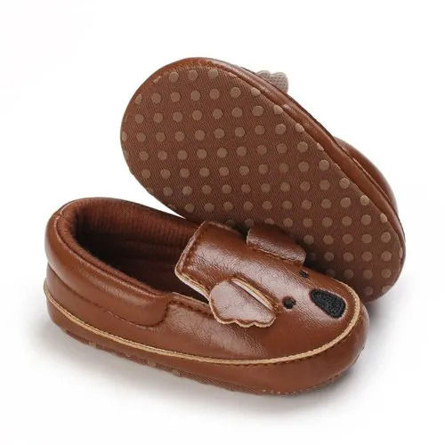 Party Wear Multi Color Plain Pattern Leather Material Shoes For Kids