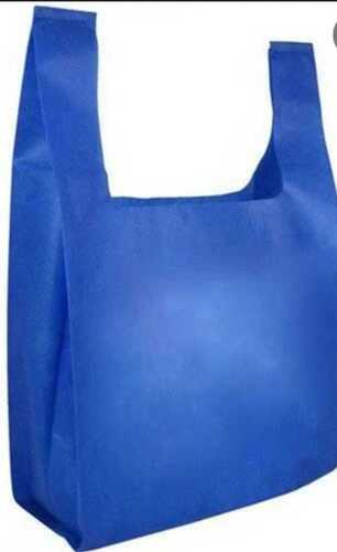 Plain Blue Non Woven U Cut Bag For Grocery