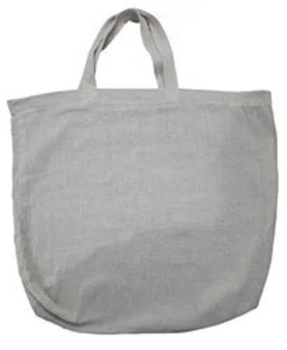 White Plain Flex Loop Handle Washable Cotton Carry Bag For Carrying Groceries