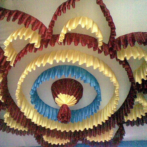 सिंगल लेयर बेस्ड टेंट सीलिंग [25] (भूरा, सफेद, पीला और आसमानी नीला) क्षमता: 5+ व्यक्ति