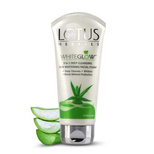 White Glow Deep Cleansing Skin Whitening Facial Foam, Aloe Vera