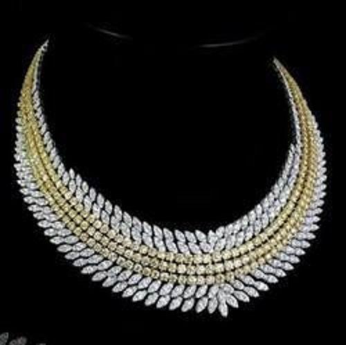 Attractive Design And Dual Color Diamond Necklace Set For Party Wear