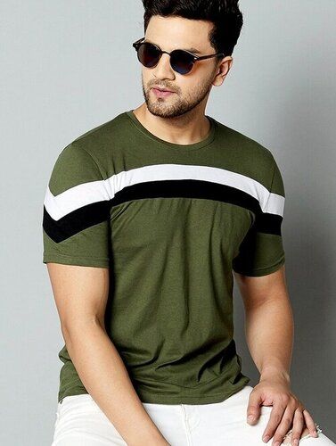 Casual Wear Fancy Deisgn Half Sleeve Mens T Shirts With Round Neck