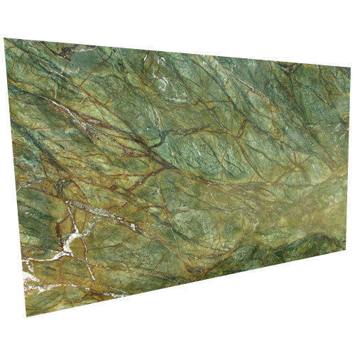 Elegant Look Easy To Install Slip Resistance Rainforest Green Marble Slab