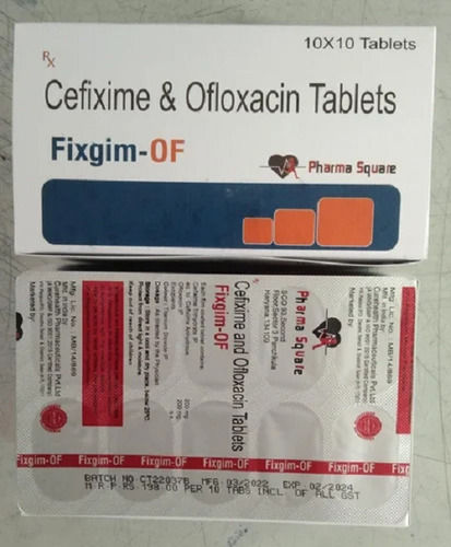 Fixgim-Of Cefixime And Ofloxacin Antibiotic Tablet, 10x10 Alu Alu