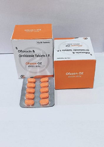 Ofozen-OZ Ofloxacin And Ornidazole Antibiotic Tablets, 10x10 Blister